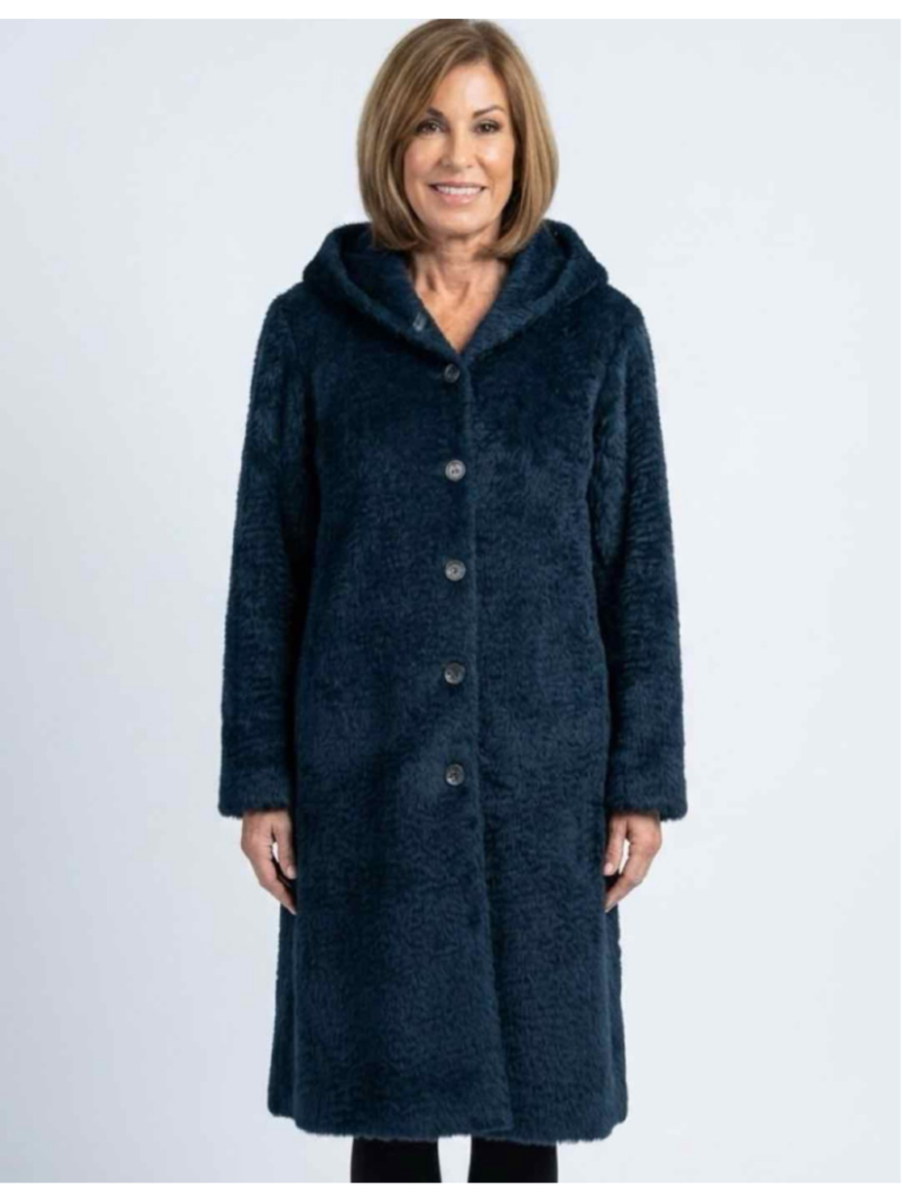 ALICIA ADAMS ALPACA NWT Finley Suri Alpaca Hooded Coat Spruce Teal Size Small